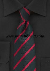 Modern Black Tie with Bright Red Stripes